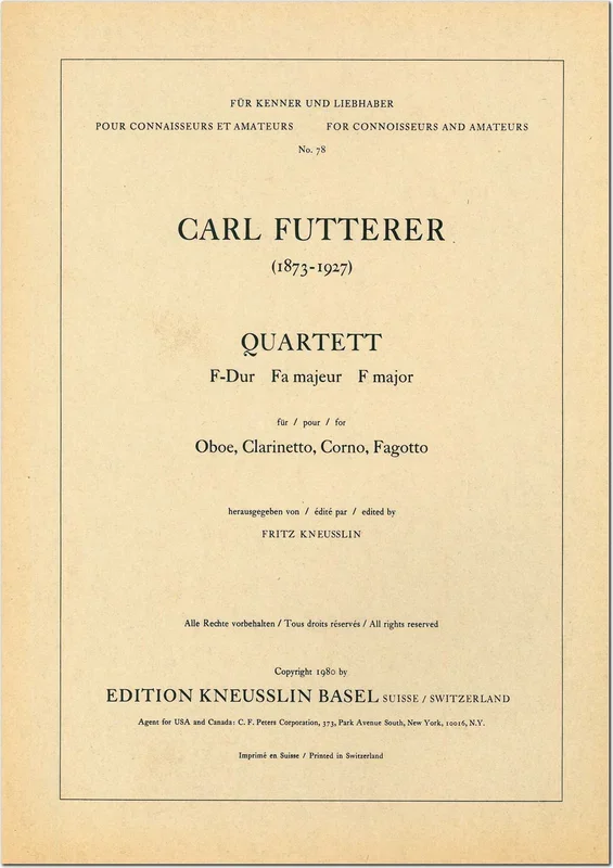 Futterer: Wind Quartet in F Major