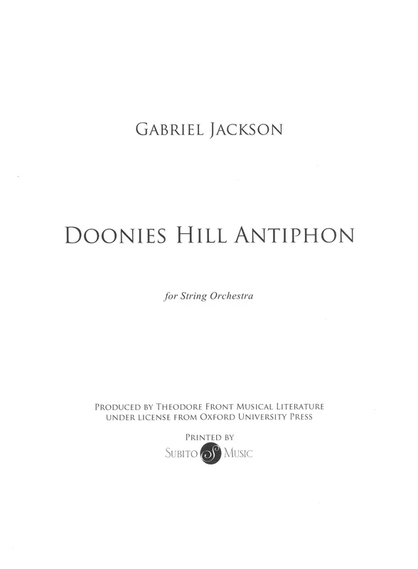 G. Jackson: Doonies Hill Antiphon (Version for String Orchestra)