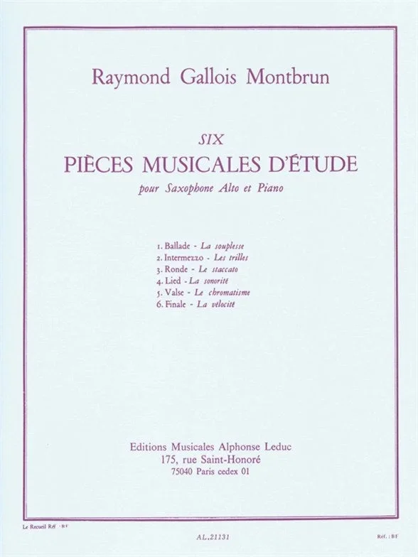 Gallois-Montbrun: Six pièces musicales d’étude