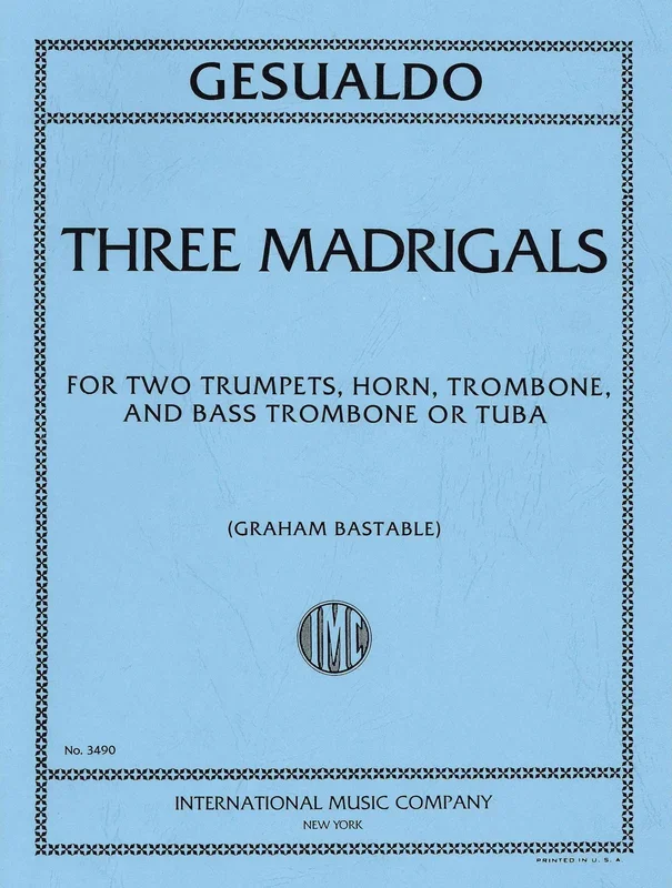 Gesualdo: 3 Madrigals (arr. for brass quintet)