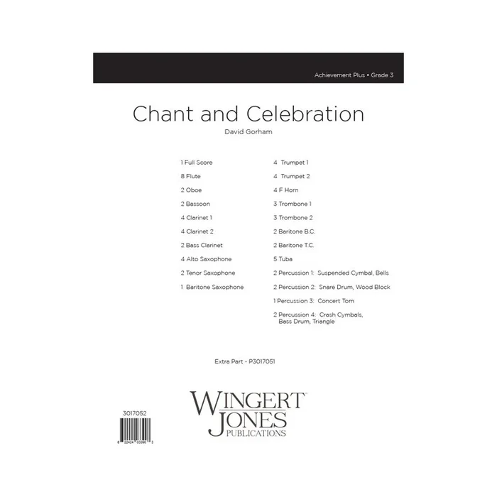 Gorham, David – Chant and Celebration – Full Score