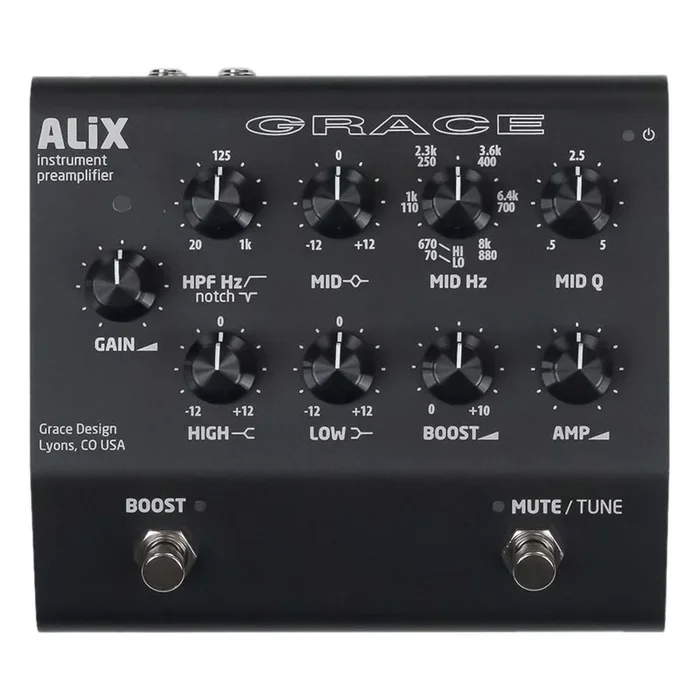 Grace Design ALiX Acoustic Instrument Preamp / EQ / DI / Boost Pedal – Black