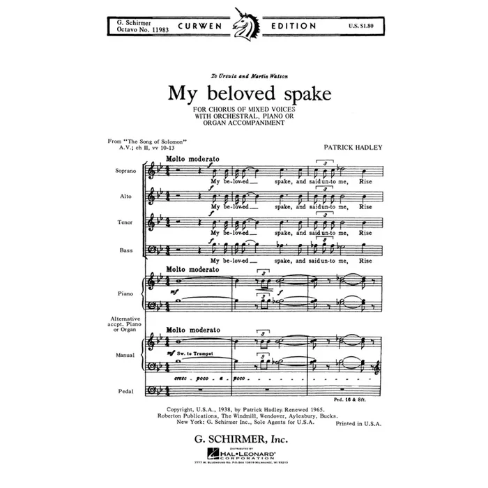 Hadley, P – My Beloved Spake (from The Song of Solomon)