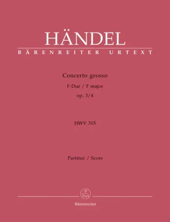 Handel : Concerto grosso Op.3/ 4 in F (Urtext). : Large Score Paperback: (Barenreiter)