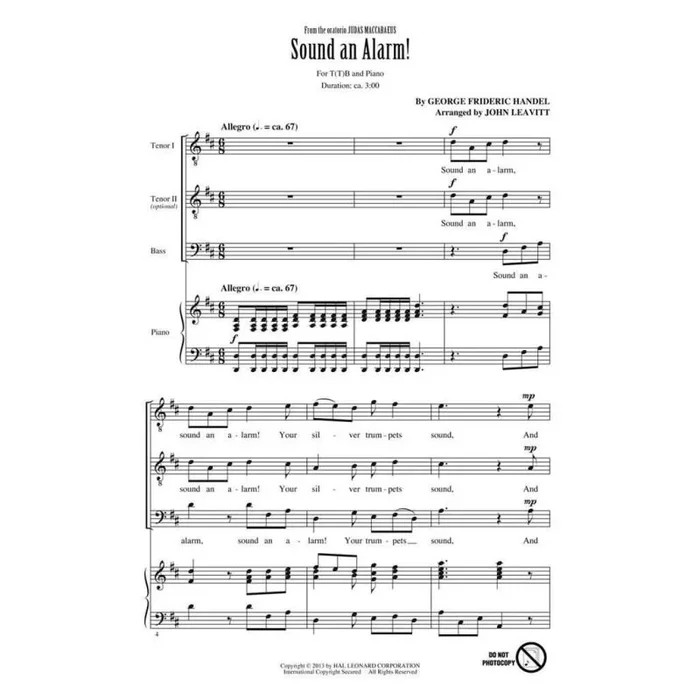 Händel, Georg Friedrich – Sound an Alarm