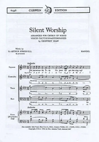 Handel : Silent Worship: Ab: Vocal Satb (Schirmer)