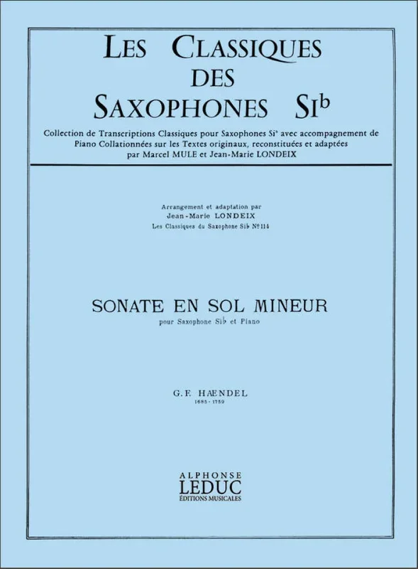 Handel: Sonata in G Minor (arr. for sax and piano)