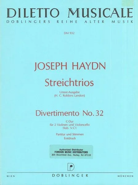 Haydn: Divertimento in C Major, Hob. V:C1