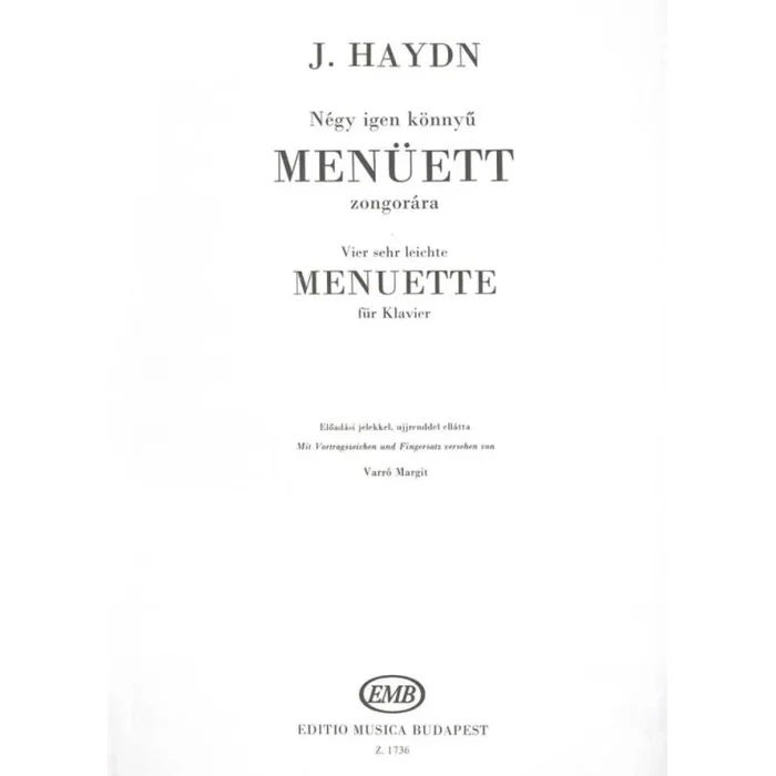 Haydn, Franz Joseph – Four Very Easy Minuets