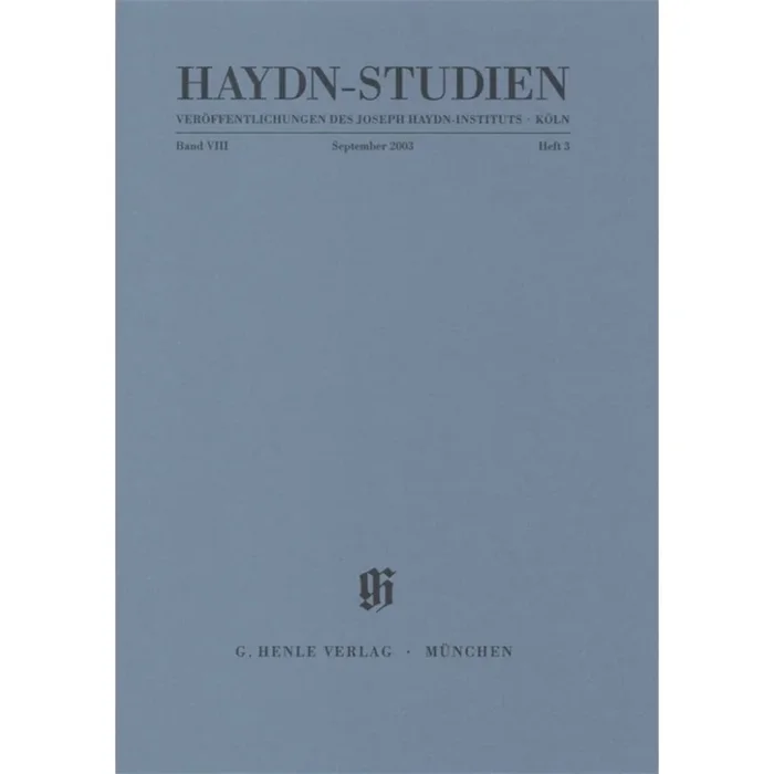 Haydn, Franz Joseph – Studies VIII/3 June 2003