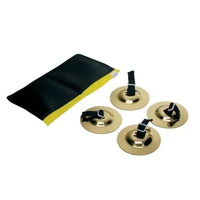 Hayman finger cymbals, 2 pairs, in plastic carrying bag