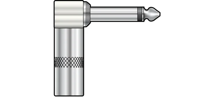 Heavy duty 6.3mm jack, right angle, mono
