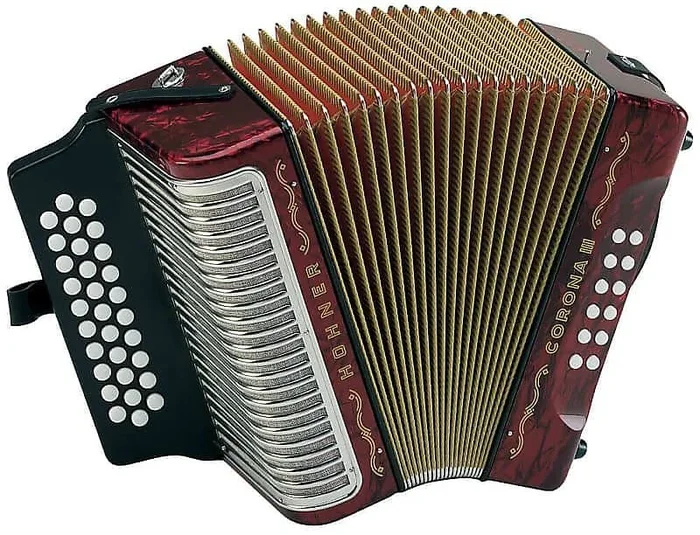 Hohner CORIIIBR Corona III BESAS Accordion w/ Gigbag & Strap in Red Finish – PRE-ORDER (Ship 7/15)