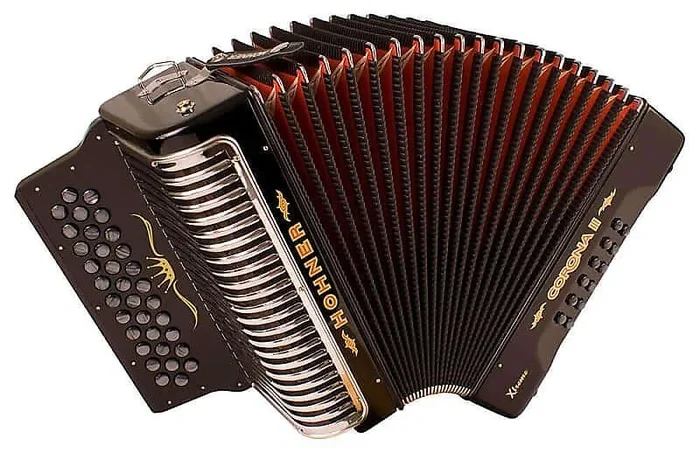 Hohner CXGB Corona II Xtreme GCF Accordion in Jet Black Finish