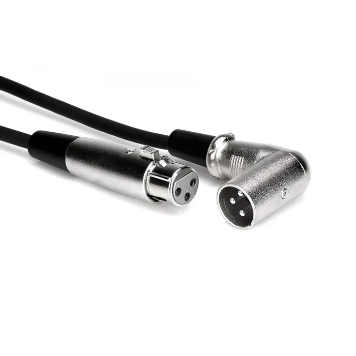 Hosa Balanced Interconnect, XLR3F to Right-angle XLR3M, 3 ft