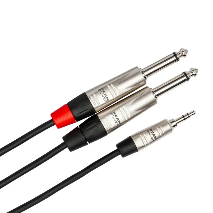 Hosa HMP003Y 3.5MM TRS to Dual 1/4″ TS breakout cable, 3 ft