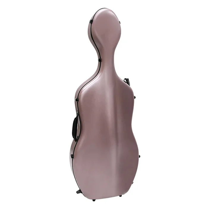 HQ Polycarbonate Cello Case – Brushed Rose Gold, 4kg, 132 x 49 x 26cm, Superior Padding, 2 Wheels, 2 Backpack Straps, 2 Carry Handles