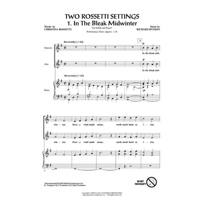 Hynson, Richard – Two Rossetti Settings
