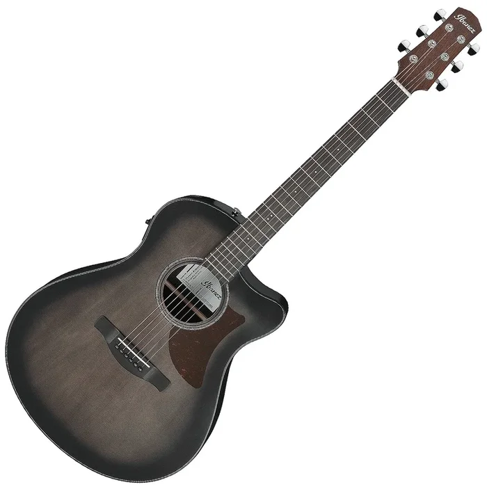 Ibanez Acoustic Electric In Transparent Charcoal Burst Low Gloss Top Natural Open Pore – AAM70CETBN