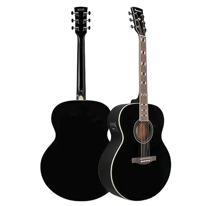 Ibanez Artwood AJ70M1E Jumbo Acoustic Electric Guitar – Black High Gloss