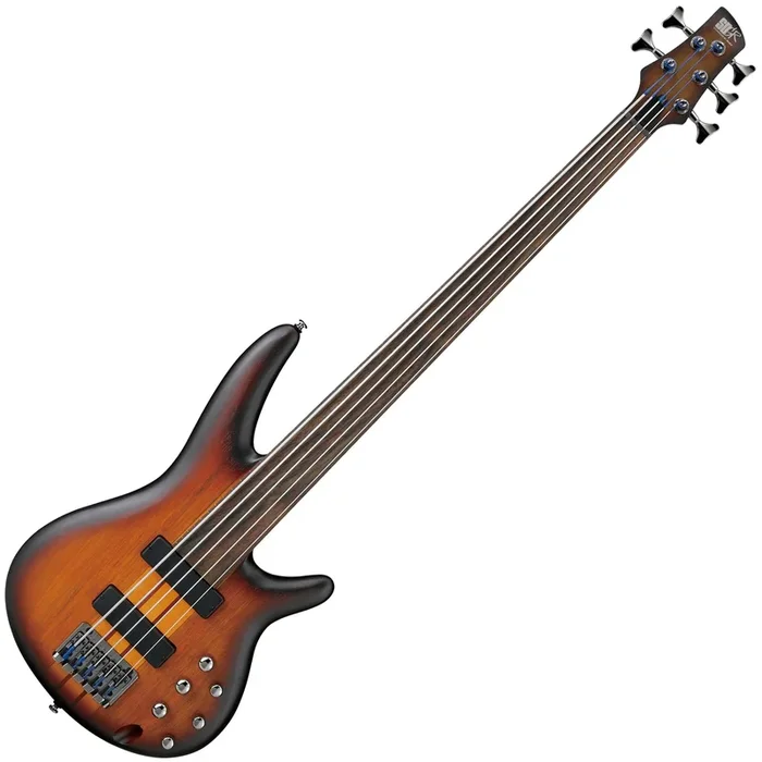 Ibanez SR Workshop Fretless 5 String Electric Bass in Brown Burst Flat – SRF705BBF