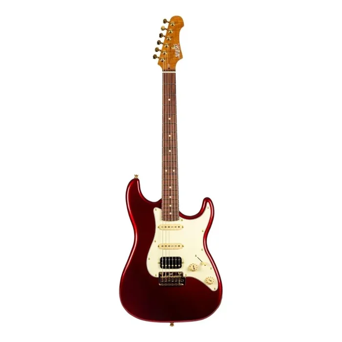 Jet JS480 HSS Electric Guitar, Roasted Maple Neck with Rosewood FB – Wine Red