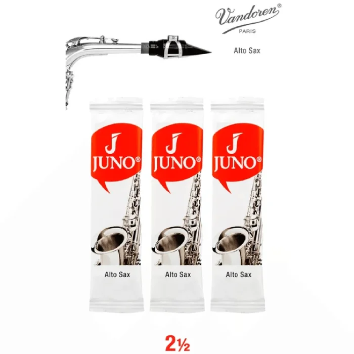 JUNO JSR61253 #2.5 Eb Alto Sax Reeds, Card Of 3