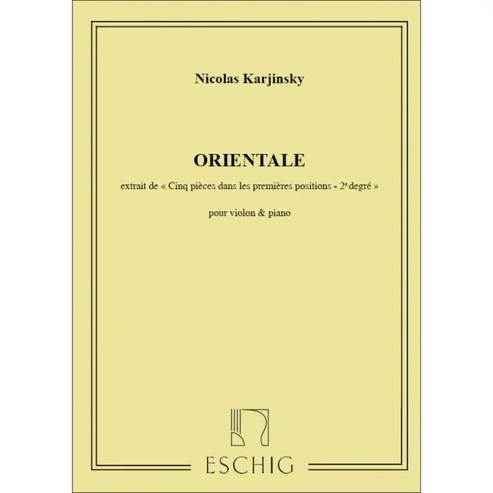 Karjinsky, Nicolas – 5 Piec. N 4 Orientale Violon-Piano