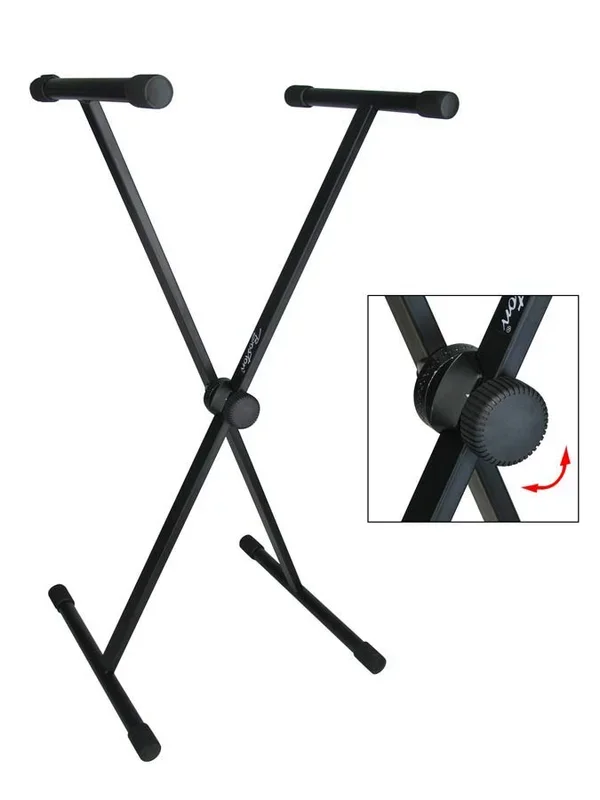 Keyboard stand, with 35cm top tubes, X-model, twist lock, black