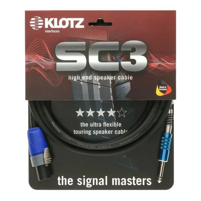 Klotz SC3 High End Speaker Cable – Neutrik Speakon to Klotz Jack – 1 meter