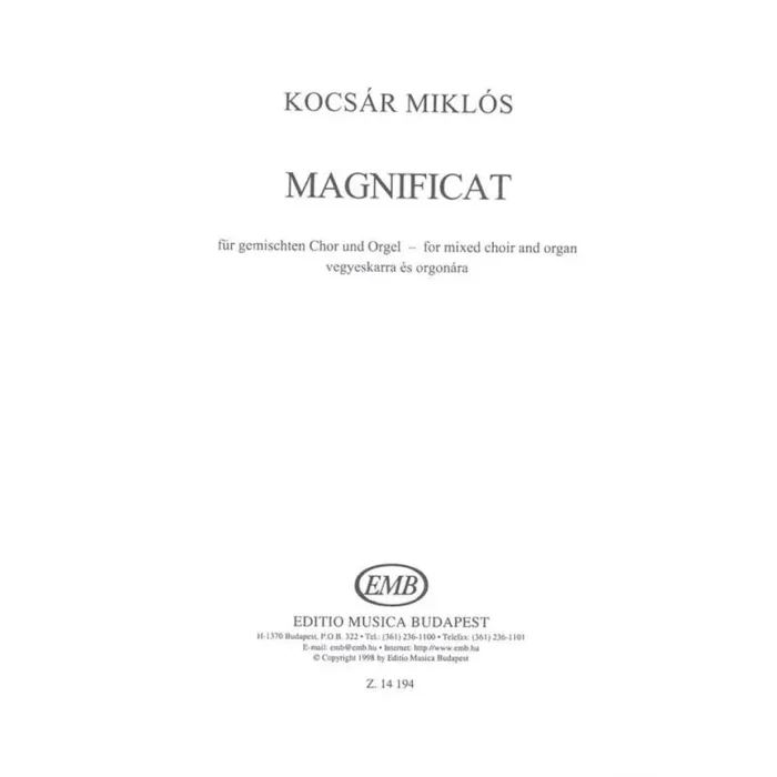 Kocsár, Miklós – Magnificat