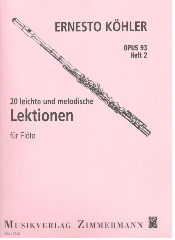 Kohler : 20 Easy Melodic Exercises For Flute Op.93 Book 2 (Zimmerman)
