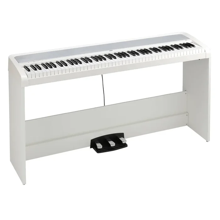 Korg 88 Key Digital Piano w/Stand Effects Pedals in White | BENCH EXTRA – B2SPWH