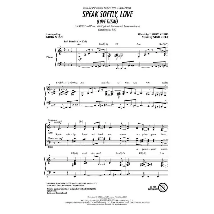 Kusik, Larry – Speak Softly Love