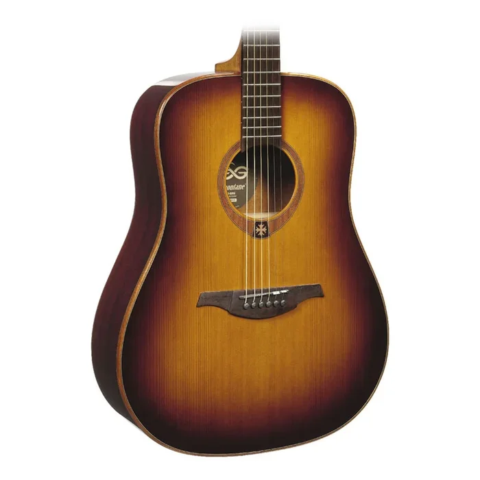 Lag T100DBRS Dreadnought Acoustic Guitar – Brown Shadow Sunburst