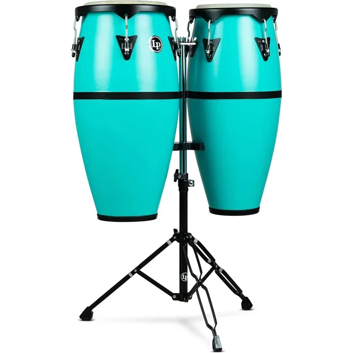 Latin Percussion Discovery Conga Set with Stand – Sea Foam