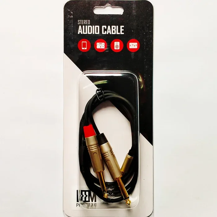 Leem 3ft Audio Cable (3.5mm Stereo Plug – 2 x 1/4″ Straight TS)