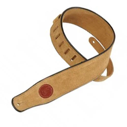 Levys 2.5 Inch Signature Series Suede Guitar Strap w/ Piping in Sand – MSS3SND