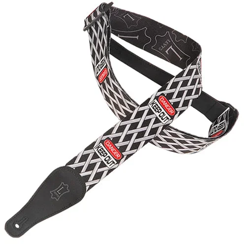 Levys 2 Inch Sonic Art Polyester Guitar Strap Danger Keep Out – MPS2055