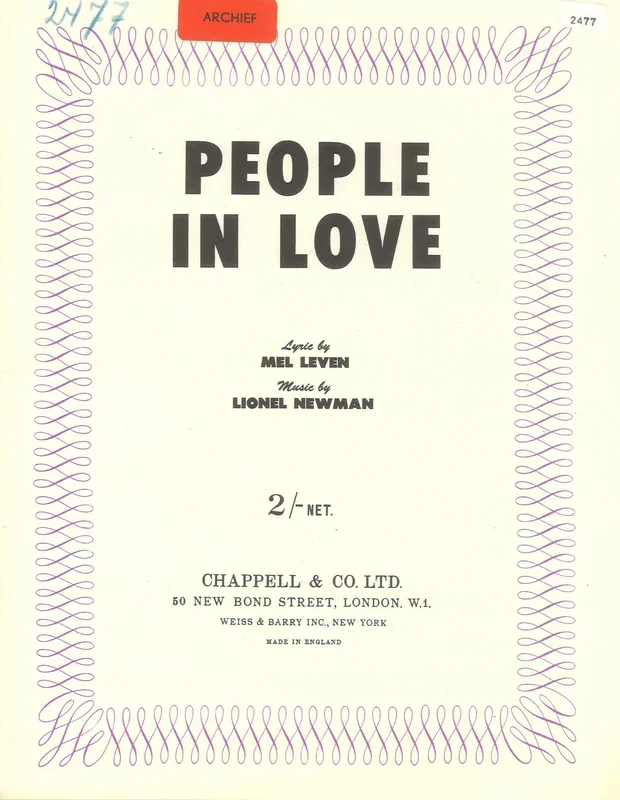 Lionel Newman : Lionel Newman : People In Love – Guitar, Piano, Voice – Faber Digital