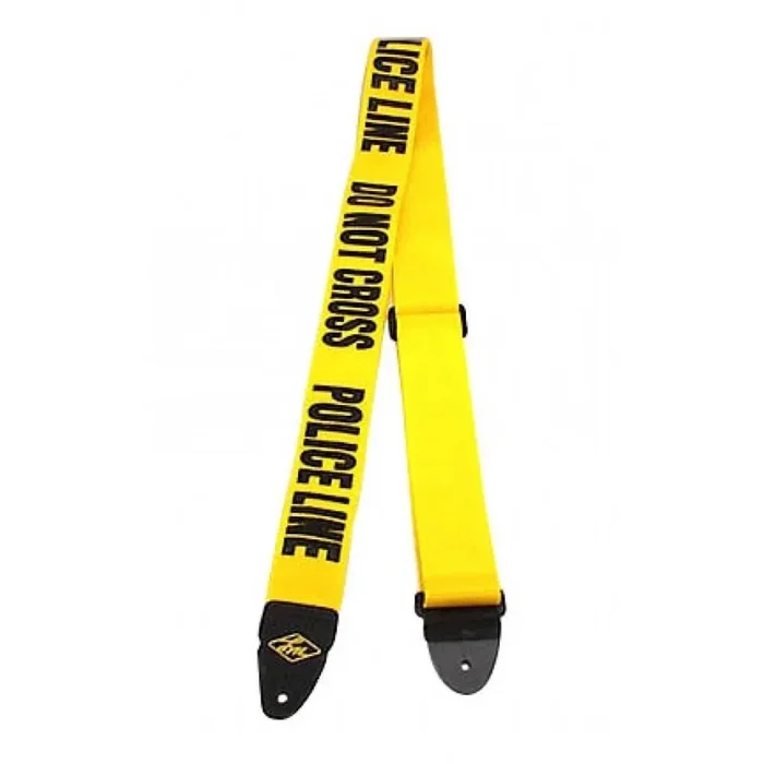 LM LMP4PL 2inch Poly Seatbelt Type Guitar Strap in Police Line Do Not Cross Design