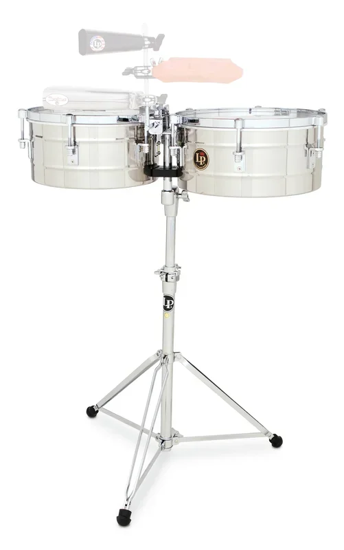 LP Latin Percussion LP256-S Tito Puente Signature 13 ” & 14 ” Stainless Steel Timbale Set