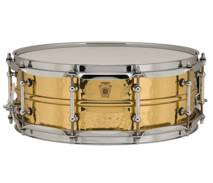 Ludwig 14 ” x 5 ” Hammered Brass Snare Drum (Chrome Hardware, Tube Lugs)