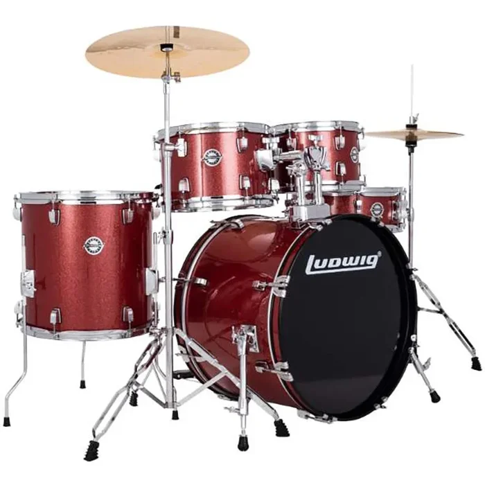 Ludwig Accent Series 5-Piece Drumset – Red Sparkle