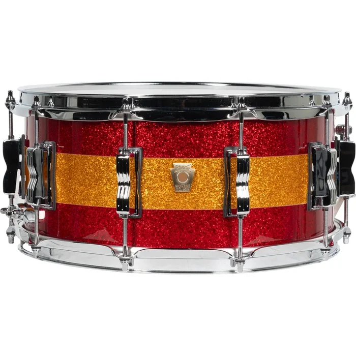 Ludwig Limited Edition Classic Maple 6.5×14 Snare Drum – Red Gold Red Sparkle