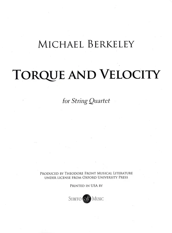 M. Berkeley: Torque and Velocity