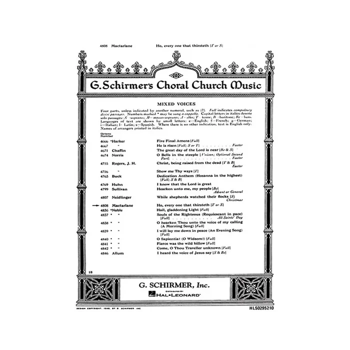 MacFarlane, Will C. – Ho Every One That Thirsteth