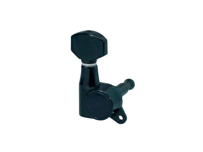 Machine heads for guitar, die cast, 6x left, small, black
