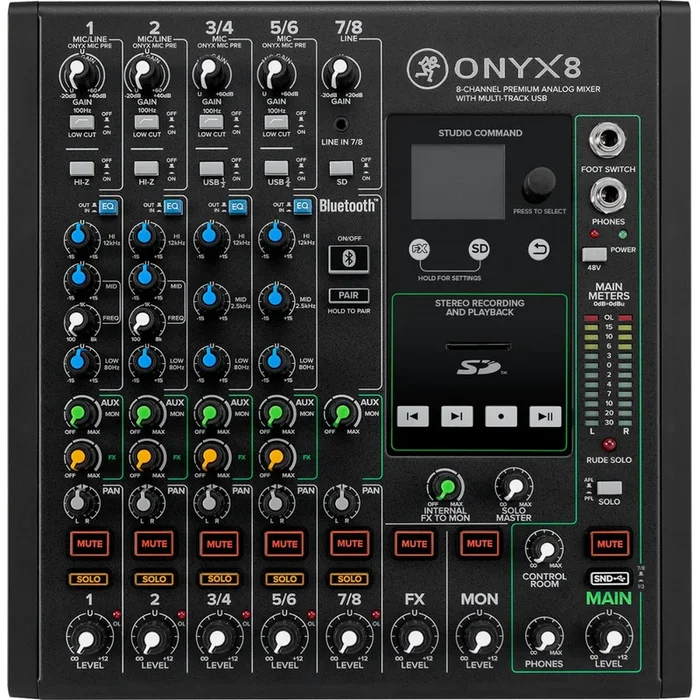 Mackie Onyx8 8-Channel Analog Mixer w/Multitrack USB