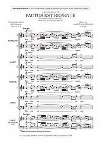 Macmillan : Macmillan: Factus Est Repente: Vocal: SATB